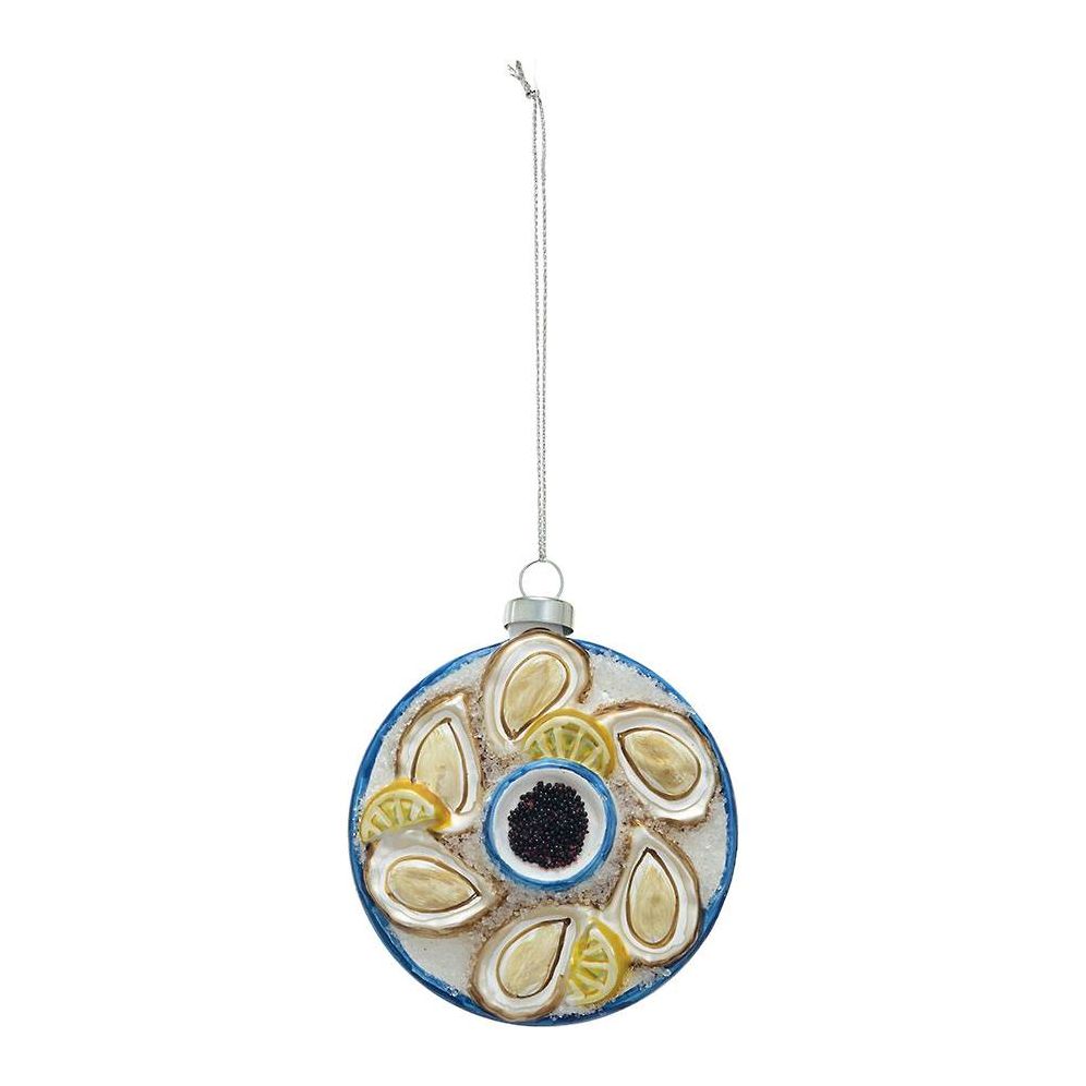 Oysters on a Half Shell Glass Ornament