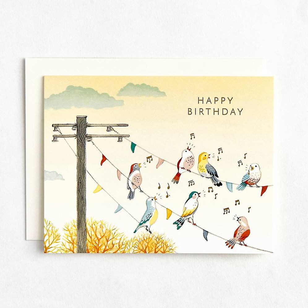 Singing Birds Birthday Card