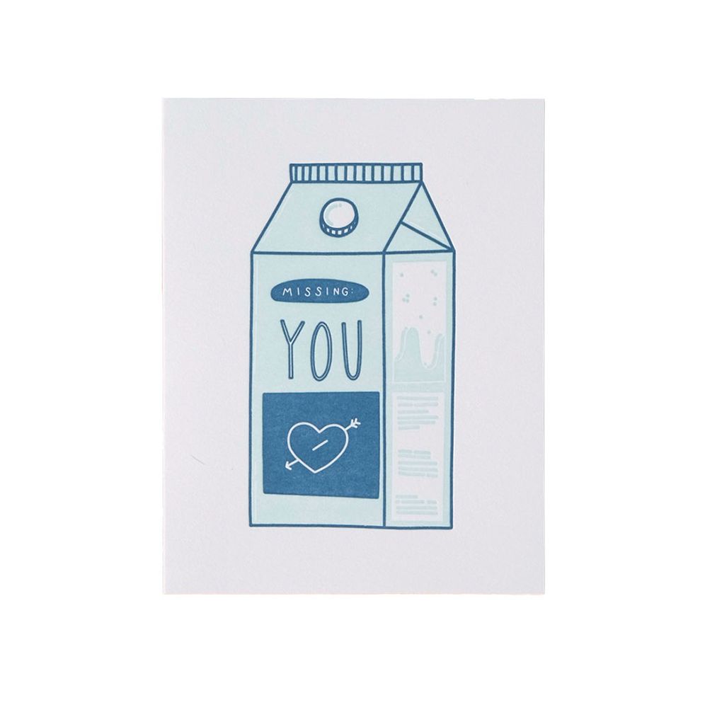 Milk Carton Missing You Card