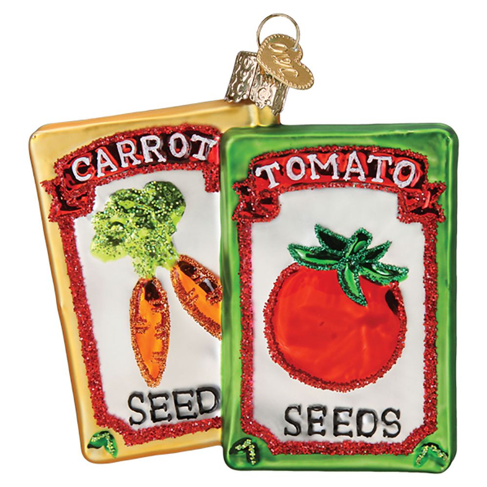 Seed Packets Glass Ornament
