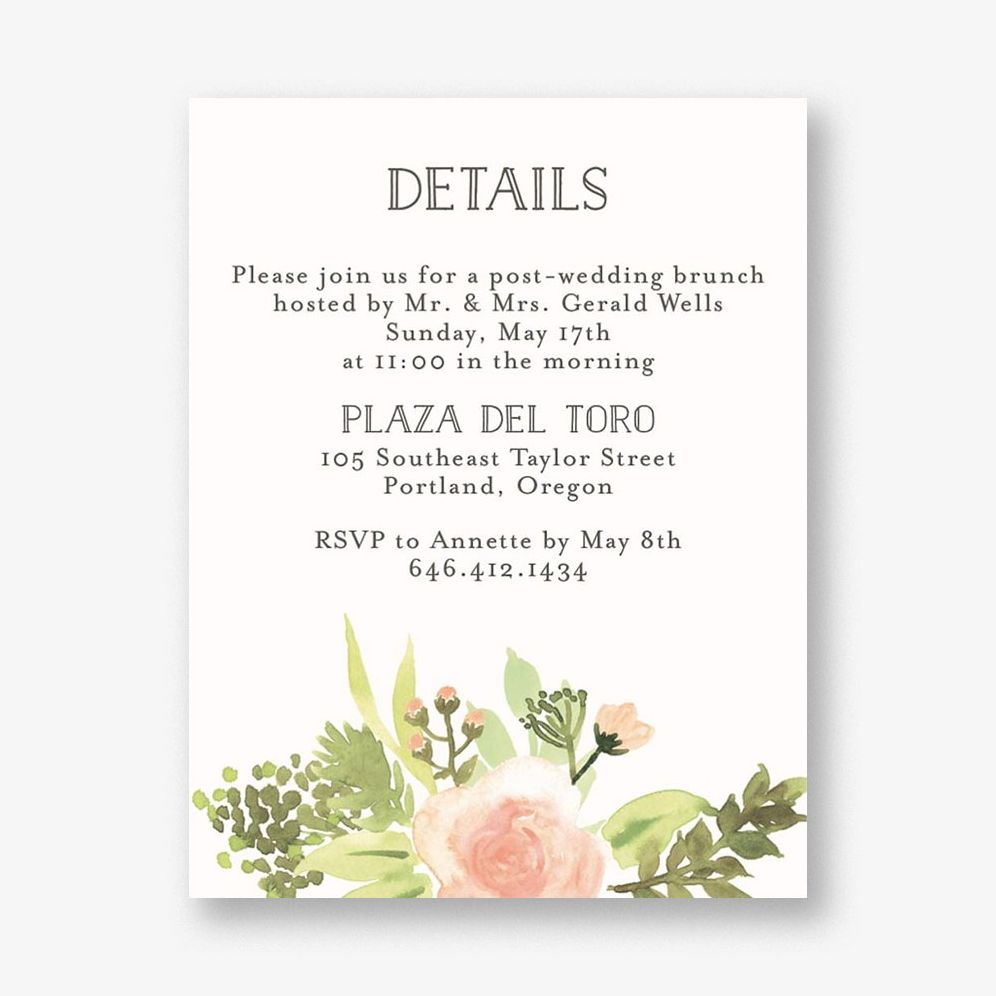 Painted Floral Information Card
