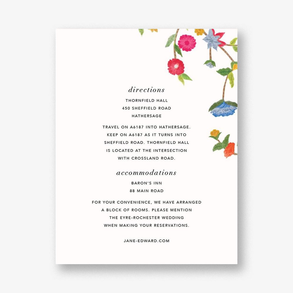 Stitched Floral II Information Card
