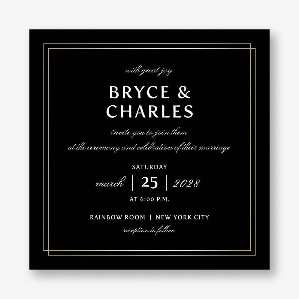 Duo Border Wedding Invitation