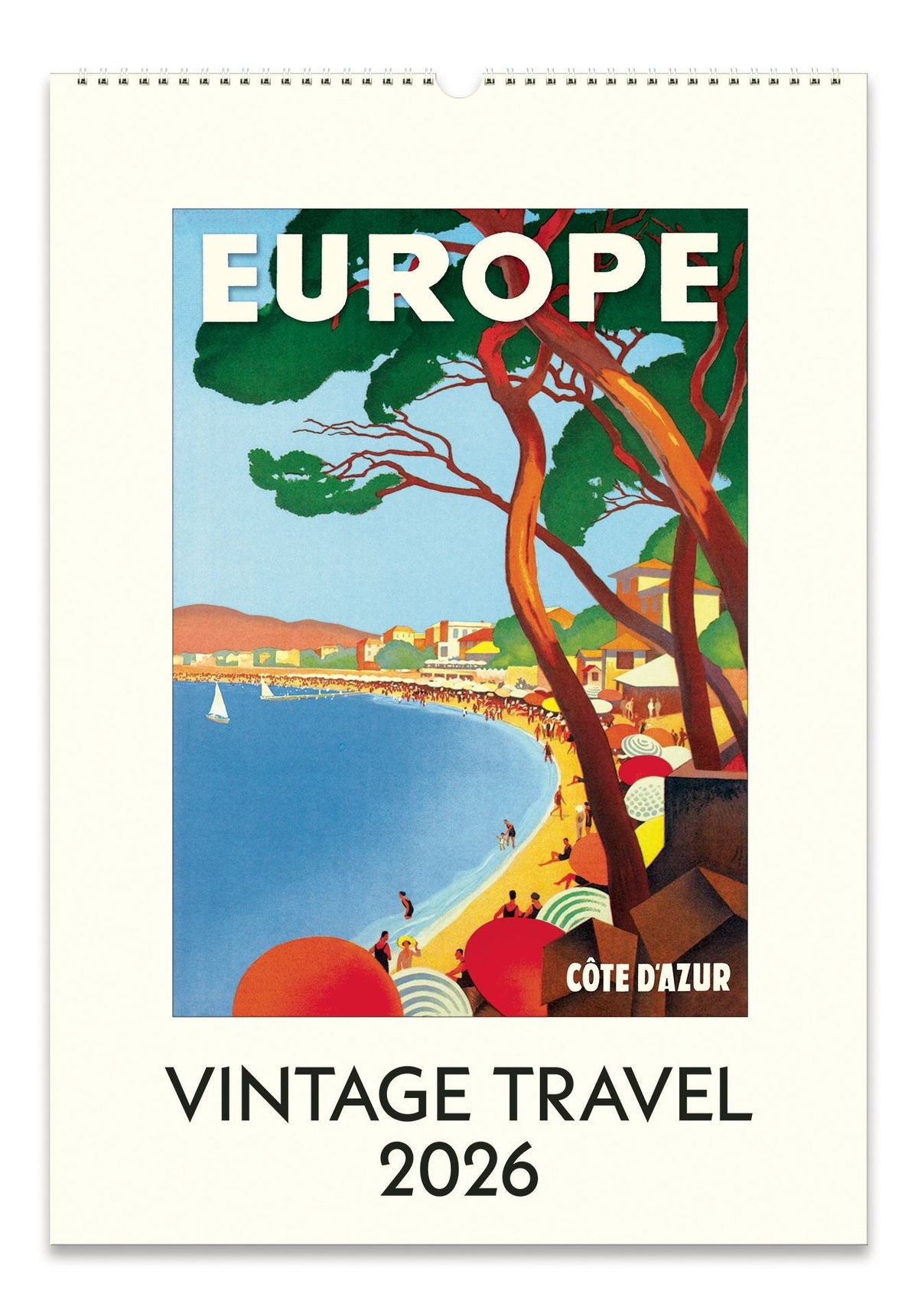 2026 Vintage Travel Wall Calendar