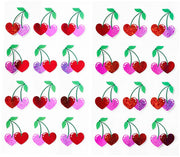 Shimmer Heart Cherry Stickers