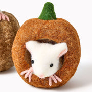 Wool Pumpkin with Mouse, 2 Assorted