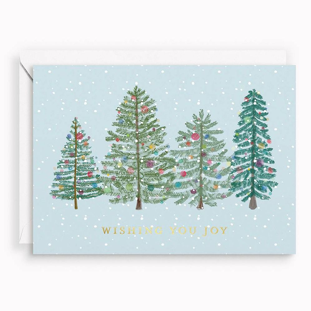 Watercolor Trees Holiday Card