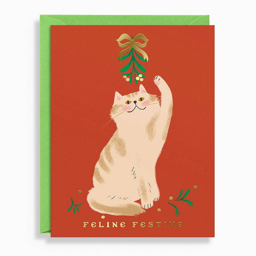 Festive Feline Holiday Card