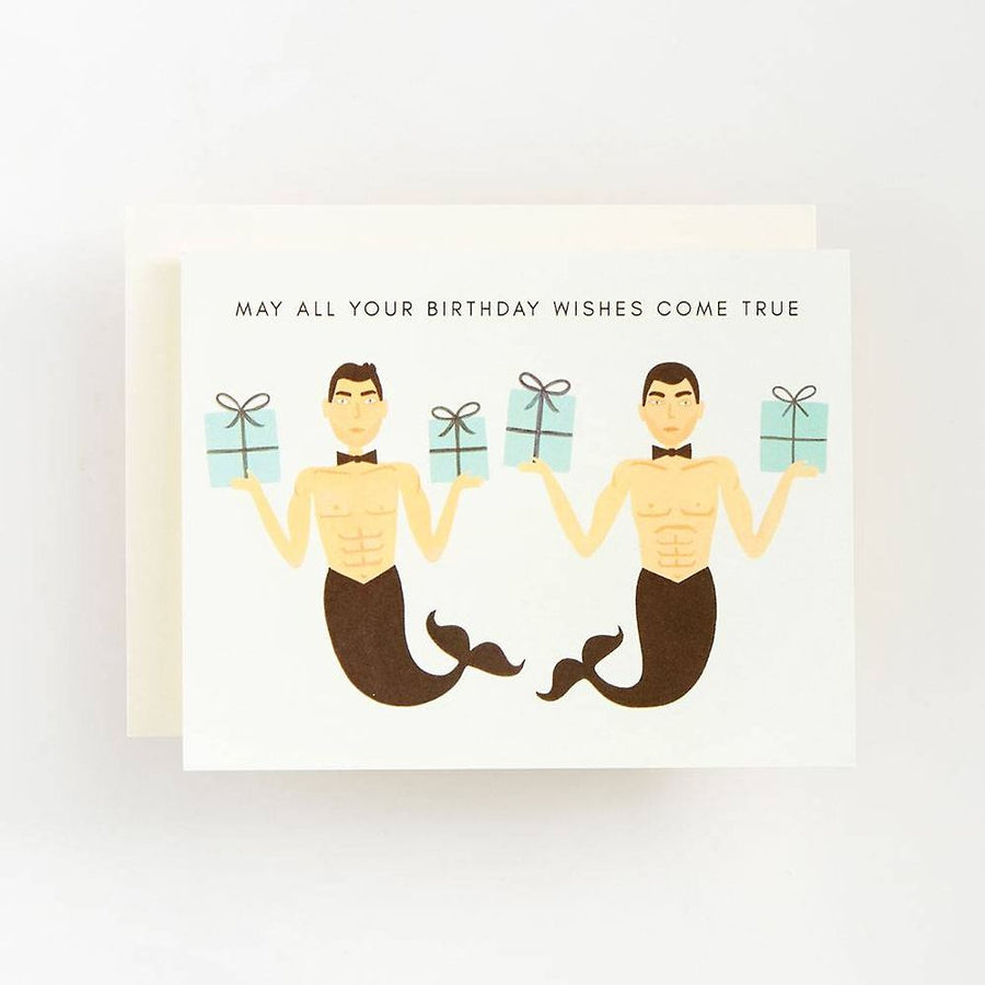 Bowtied Mermen Birthday Card