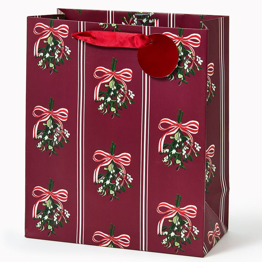 Mistletoe Stripes Medium Gift Bag
