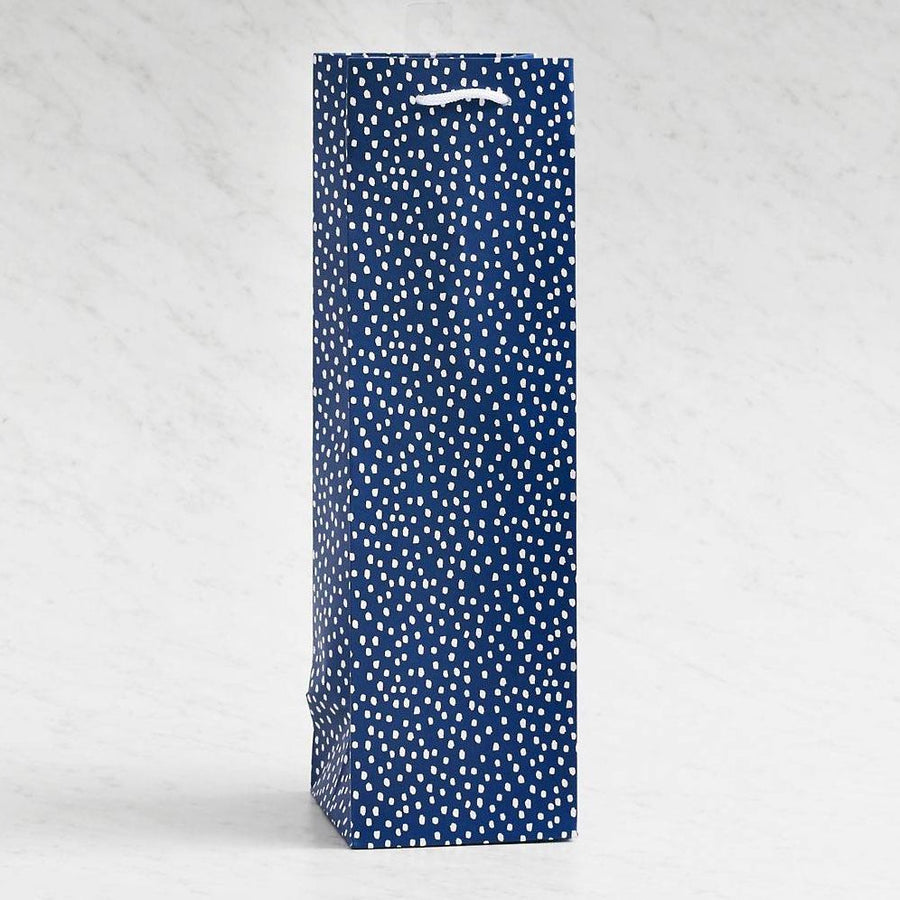 Navy Flurry Wine Bag