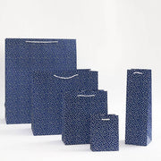 Navy Flurry Wine Bag