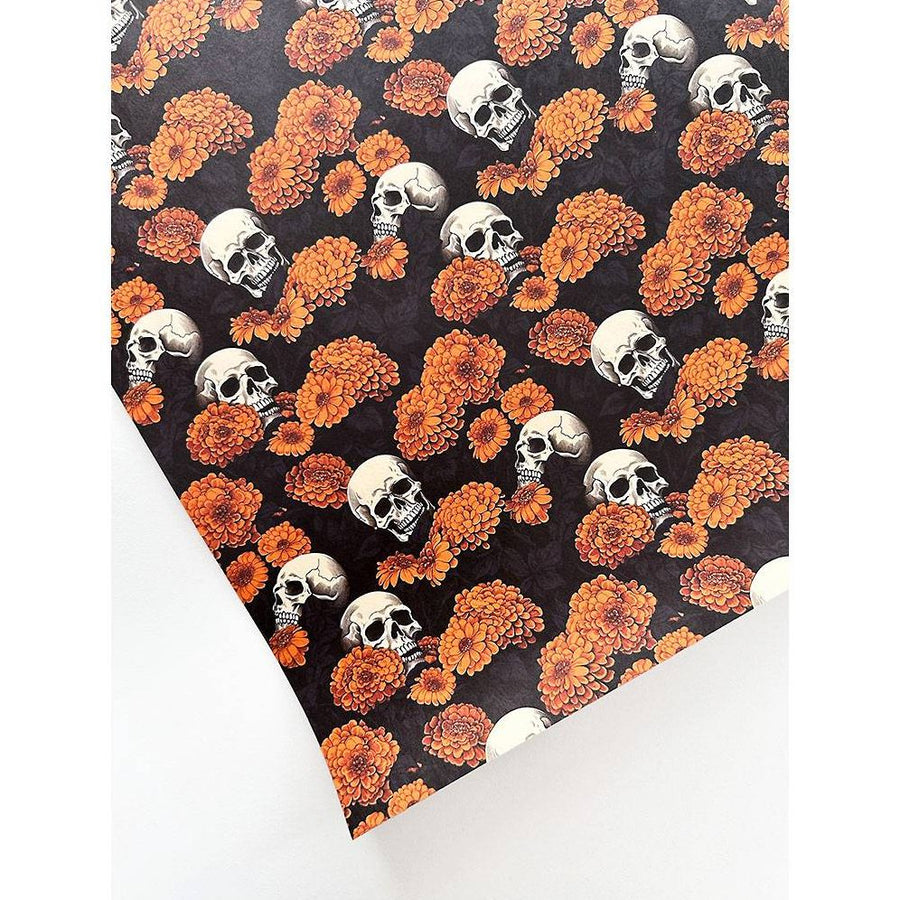 Skulls and Mums Flat Wrap
