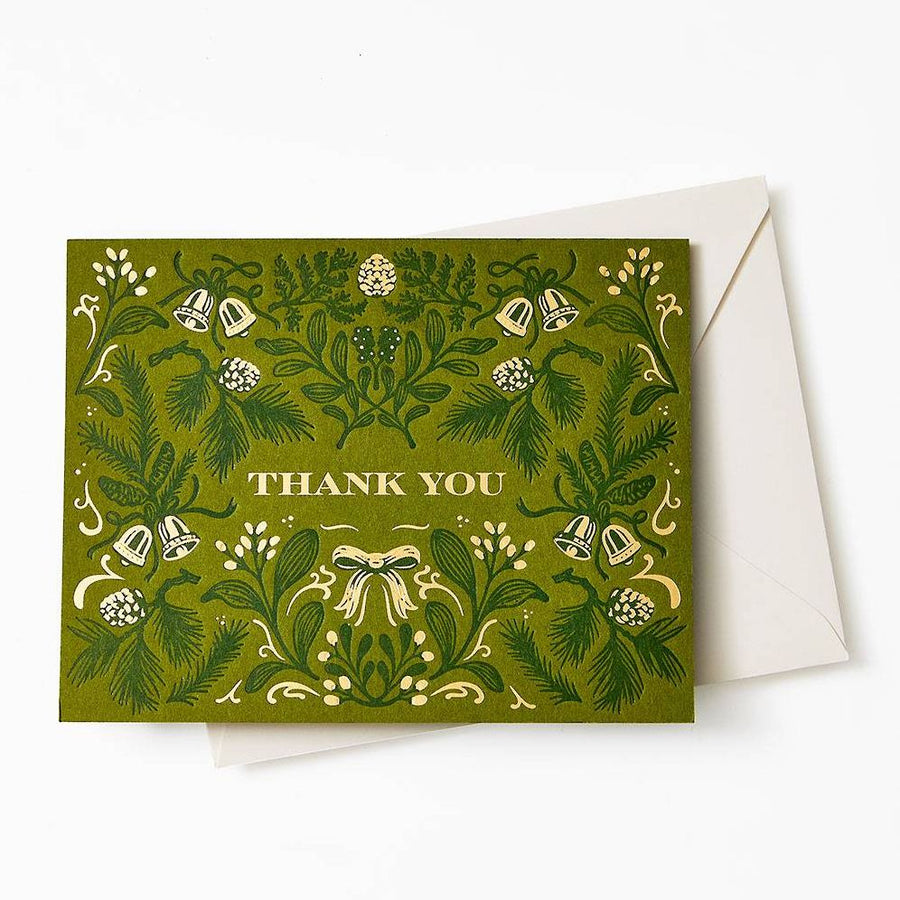 Christmas Botanical Bells Thank You Stationery Set