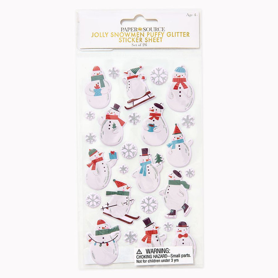 Jolly Snowmen Puffy Sticker Sheet