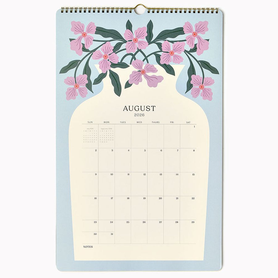 2026-2027 Paper Source Modern Vases Tall Wall Calendar