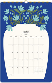 2026-2027 Paper Source Modern Vases Tall Wall Calendar
