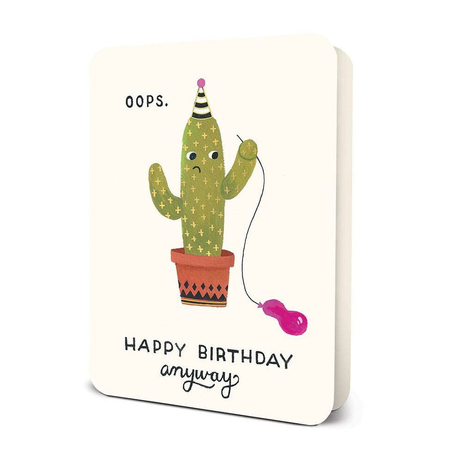 Oops Cactus Birthday Card