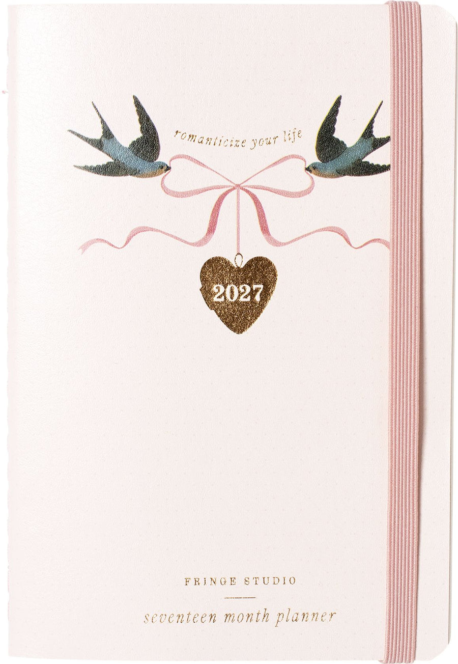 2026-2027 Romantic Birds Monthly Pocket Planner