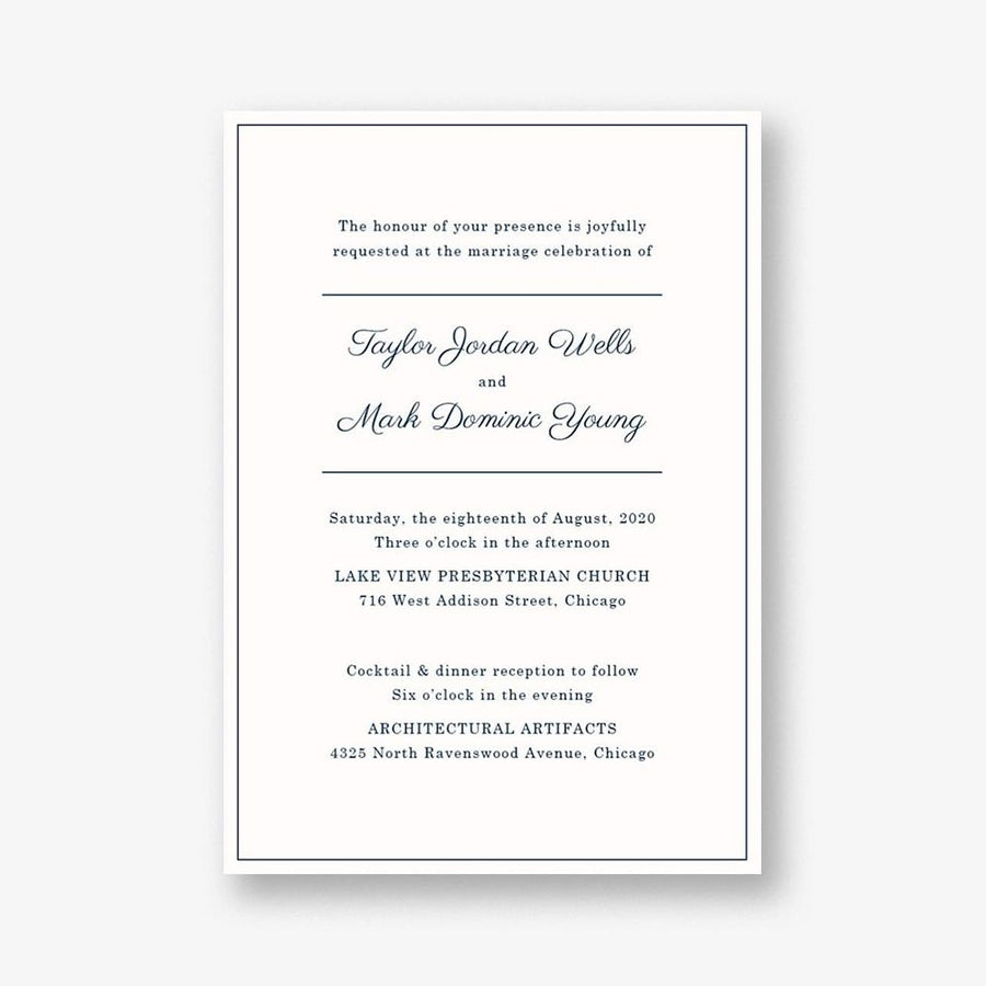 Delicate Border Wedding Invitation