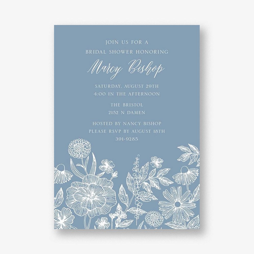 Perennial Sketch Bridal Shower Invitation