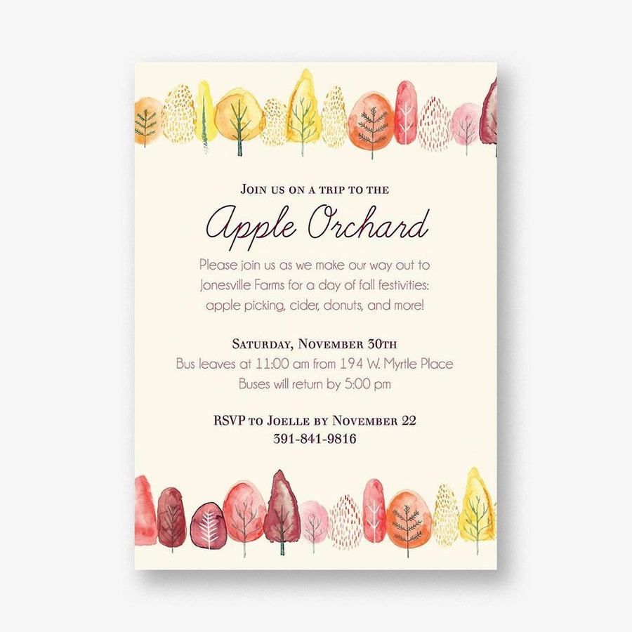 Fall Trees Party Invitation