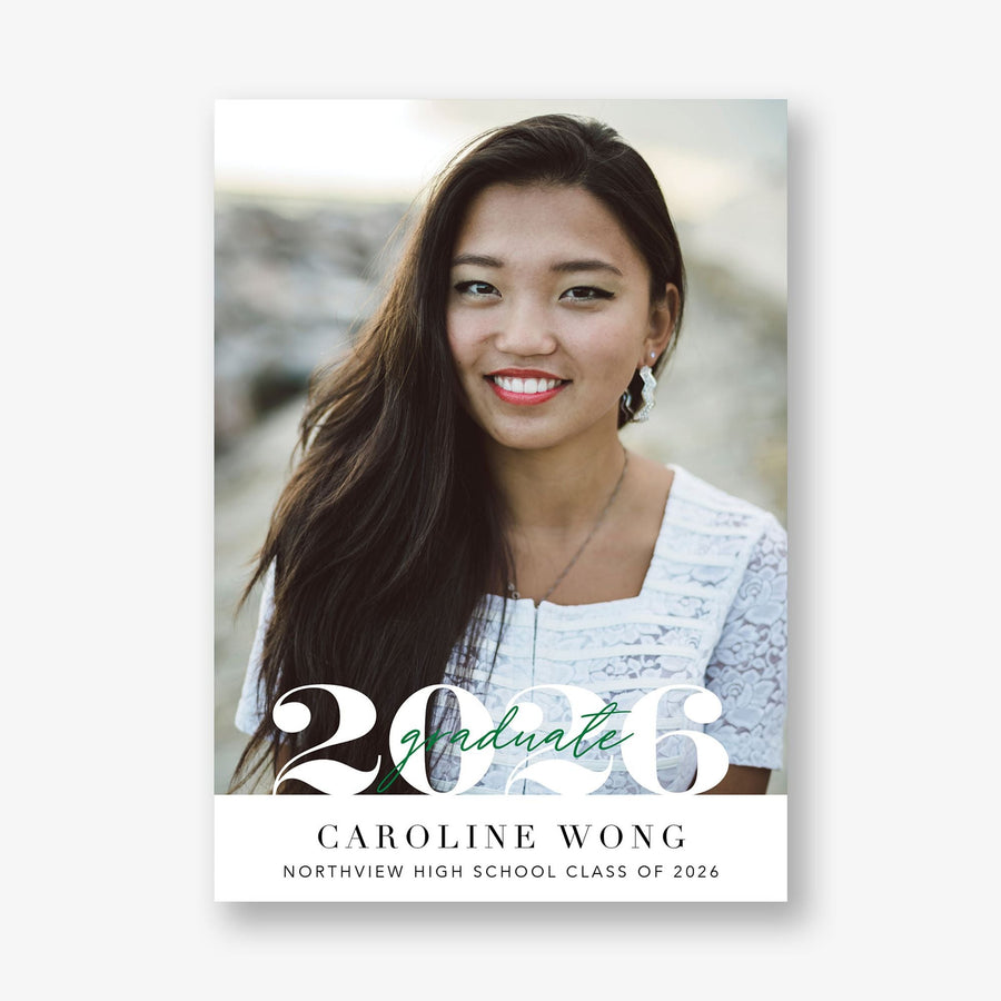 Script Over Year Photo Graduation Announcement