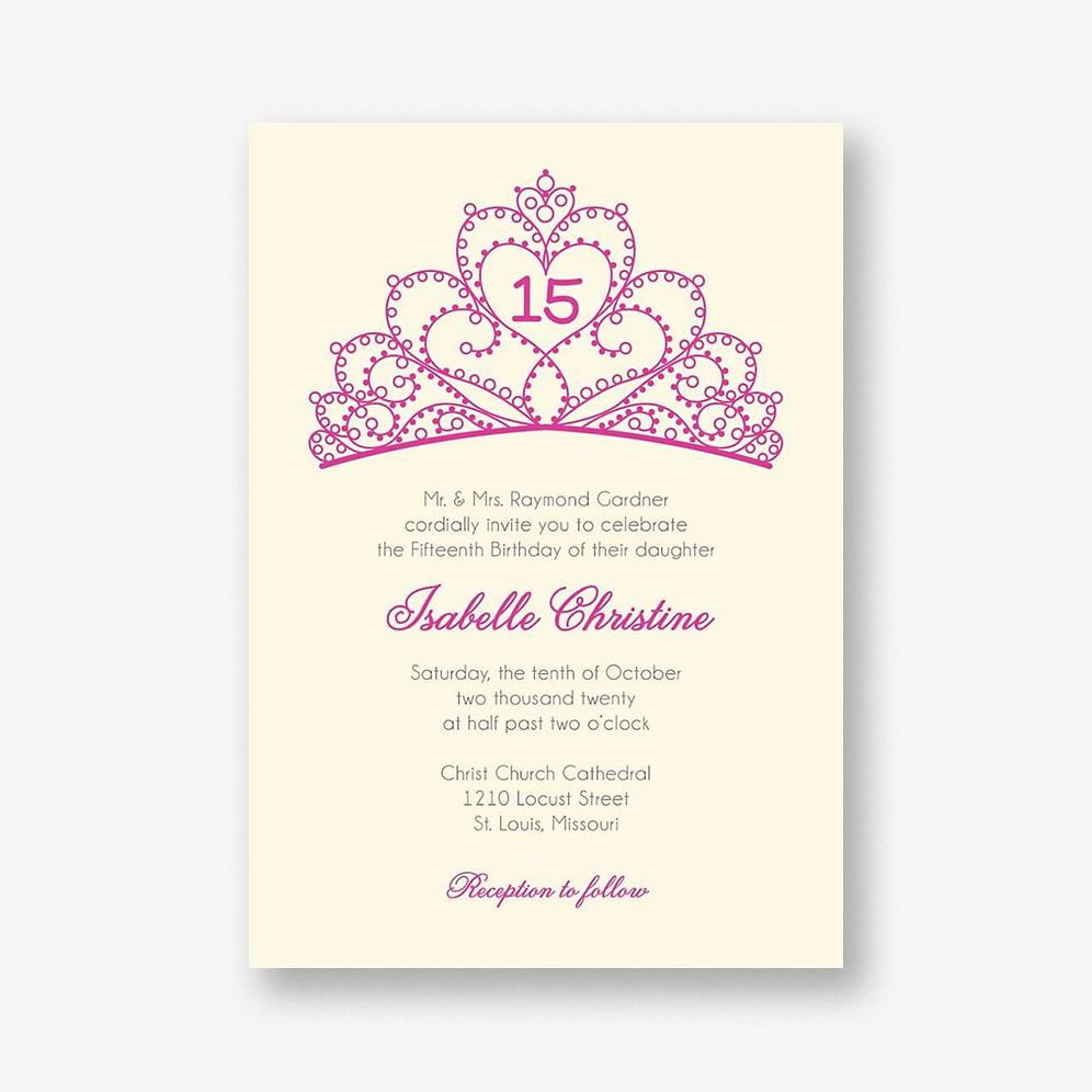 Tiara Quinceañera Invitation