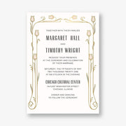 Nouveau Tulips Foil Stamped Wedding Invitation