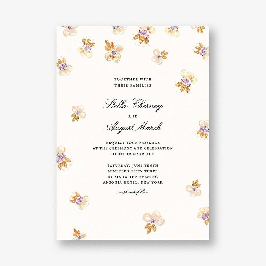 Petal Cascade Wedding Invitation