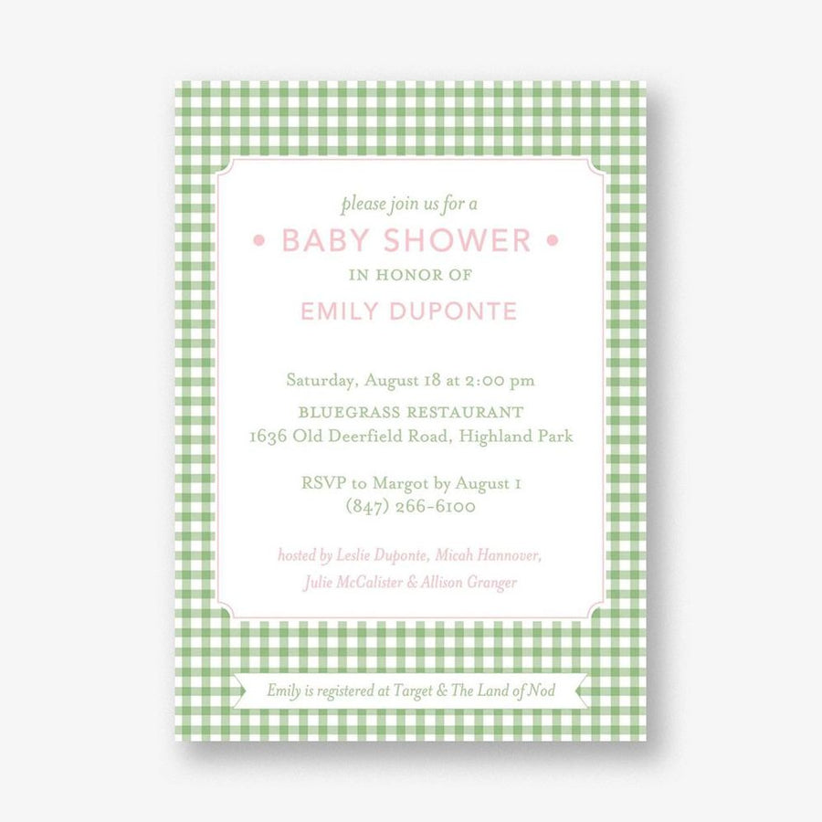 Gingham Baby Shower Invitation