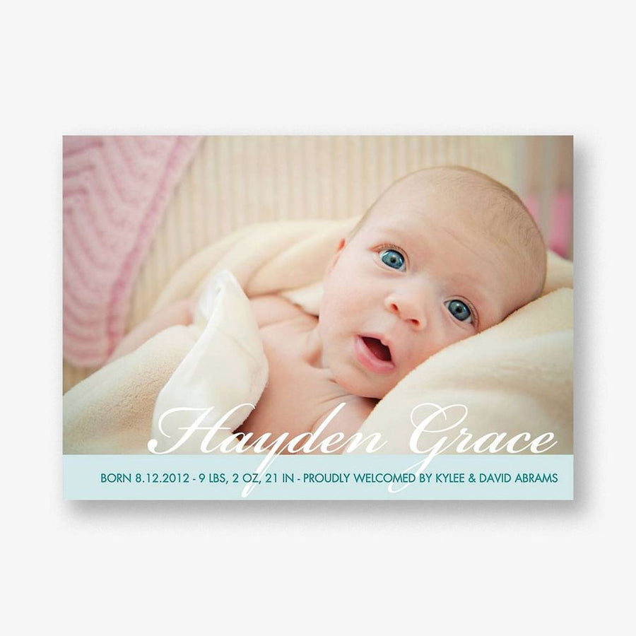 Script Girl Birth Announcement
