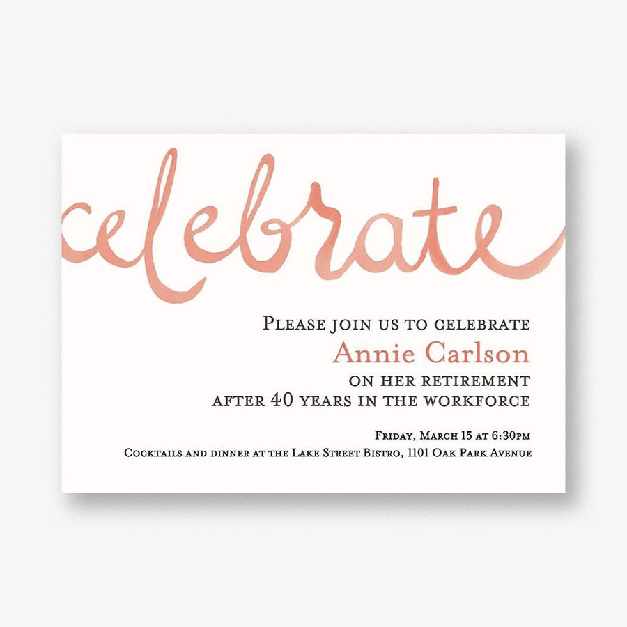 Celebrate Watercolor Party Invitation