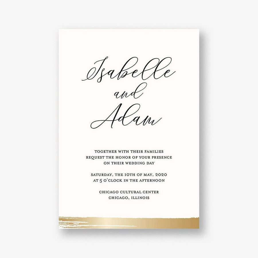 Brushstroke Foil Wedding Invitation