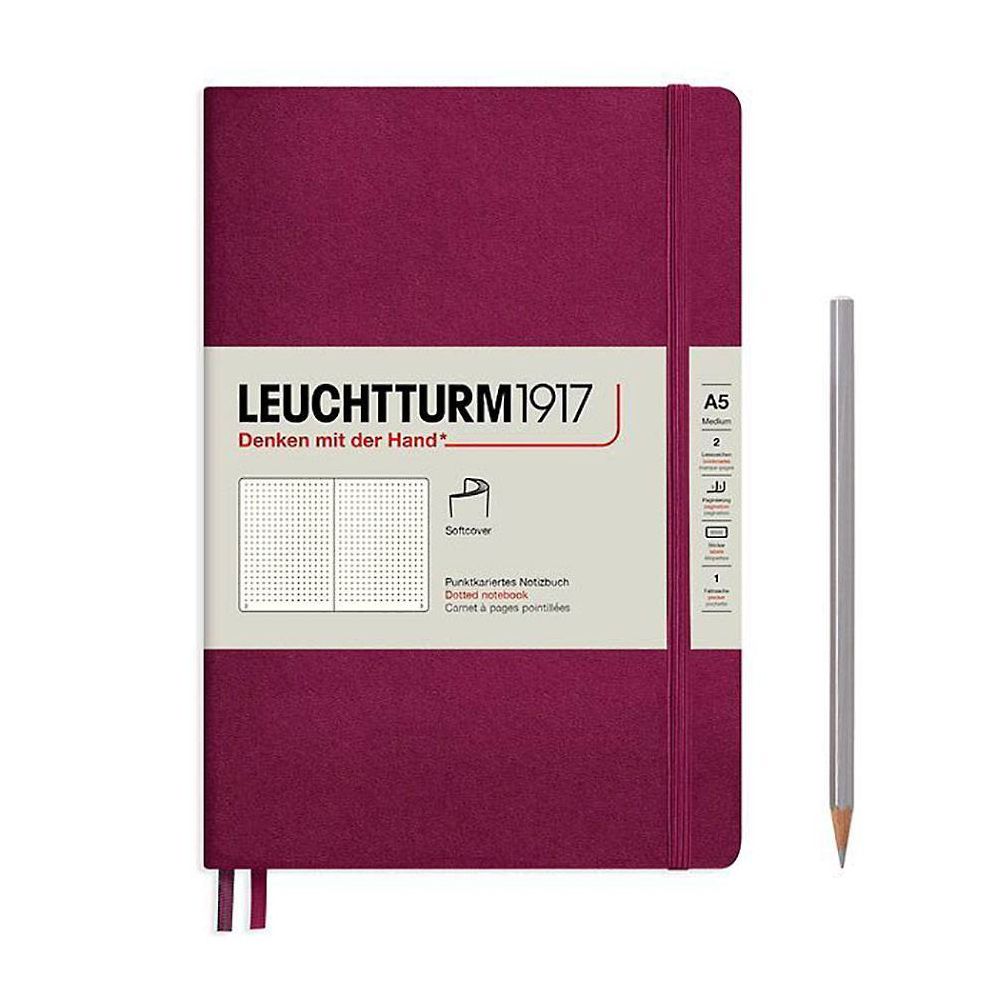 Leuchtturm Port Red Dotted Page Softcover Medium Notebook