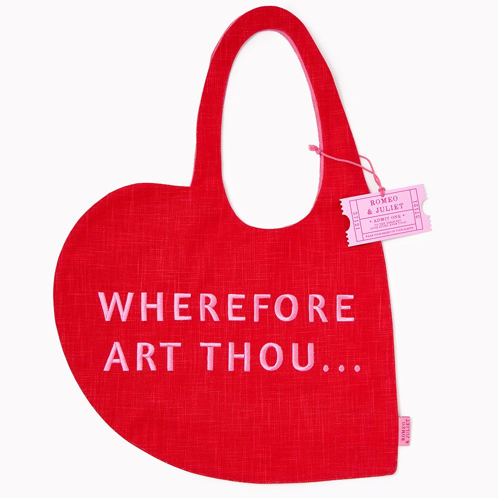 Romeo and Juliet Wherefore Art Thou Heart Tote Bag