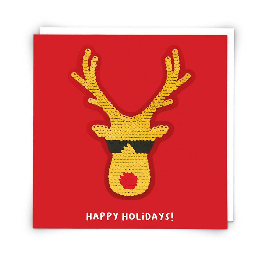 Sequin Reindeer Holiday Card