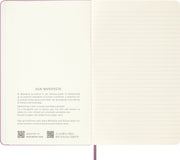Moleskine Colored Patterned Notebook, Hard Cover, Large (5" x 8.25") Ruled/Lined, Majestic Pink, 240 Pages