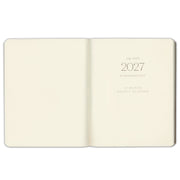 2026-2027 Paper Source Black Leather 18-Month Weekly Desk Planner
