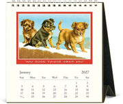 2027 Vintage Dogs Desk Calendar